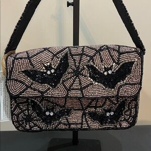From India To You | Beaded Bat w/ Spider Webs Shoulder Bag